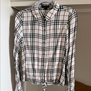 Sanctuary Plaid Button-Up Top - Black, White, Red